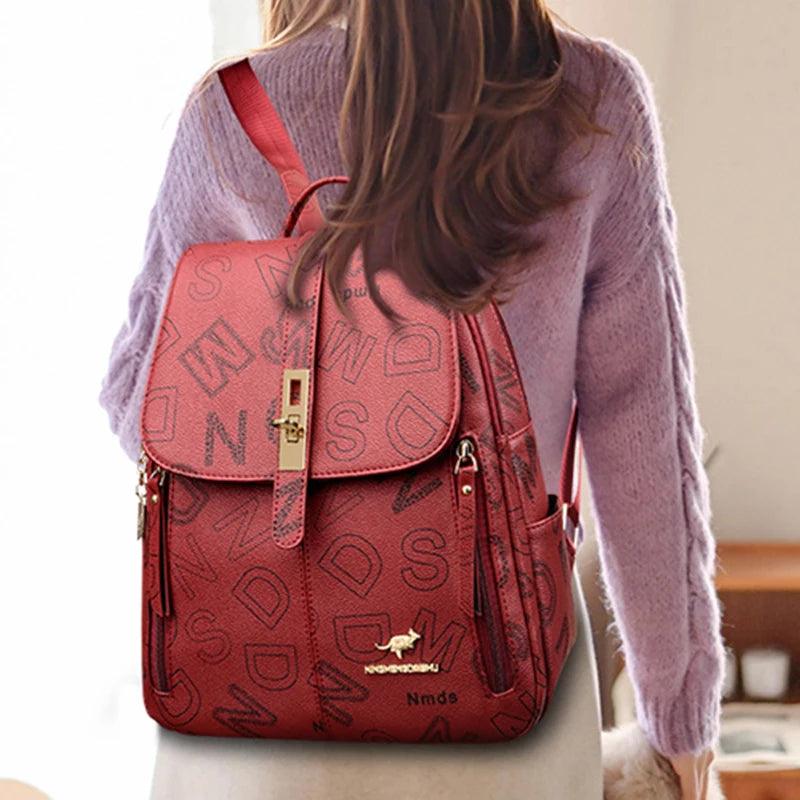 High-Quality Soft Leather Women's Shoulder Backpack - Backpack - LeStyleParfait