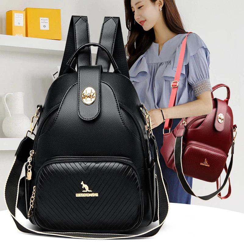 High-Quality Women's Leather Backpack Purse - Backpack - LeStyleParfait