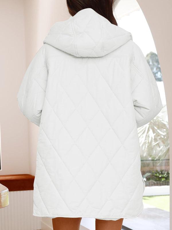 Hooded Quilted Coat Women-Quilted Coat-LeStyleParfait