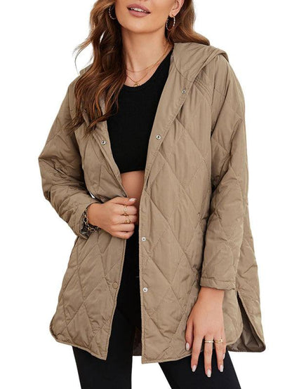 Hooded Quilted Coat Women-Quilted Coat-LeStyleParfait