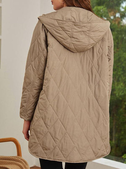 Hooded Quilted Coat Women-Quilted Coat-LeStyleParfait