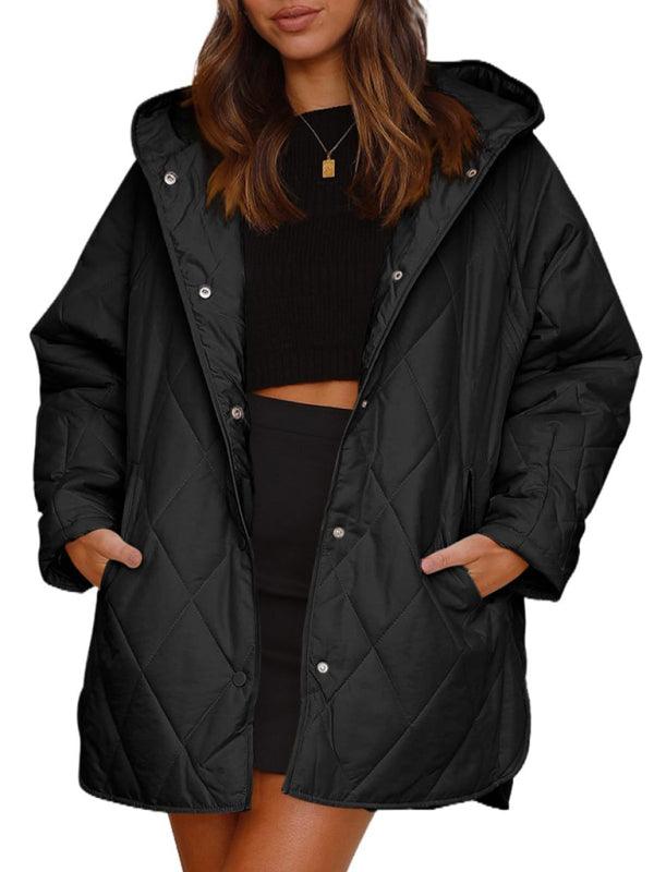 Hooded Quilted Coat Women-Quilted Coat-LeStyleParfait