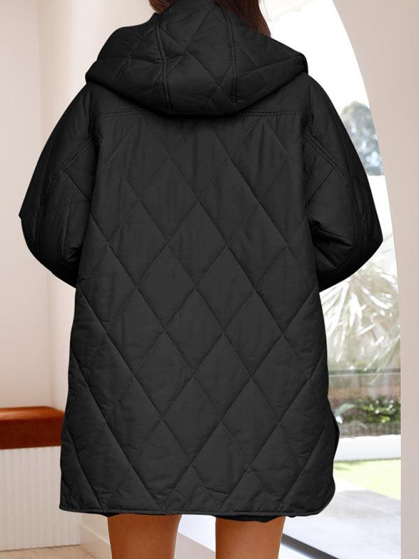 Hooded Quilted Coat Women-Quilted Coat-LeStyleParfait