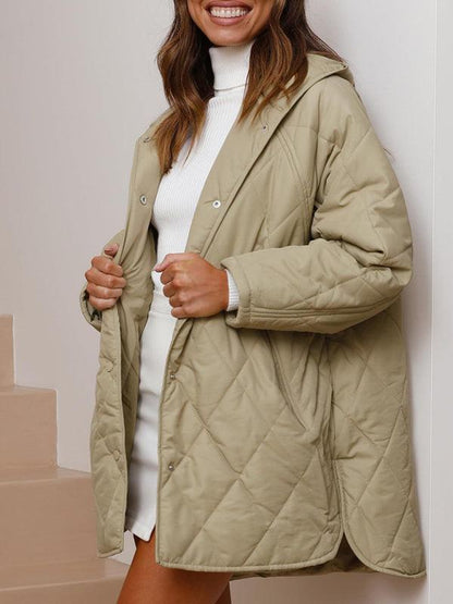 Hooded Quilted Coat Women-Quilted Coat-LeStyleParfait