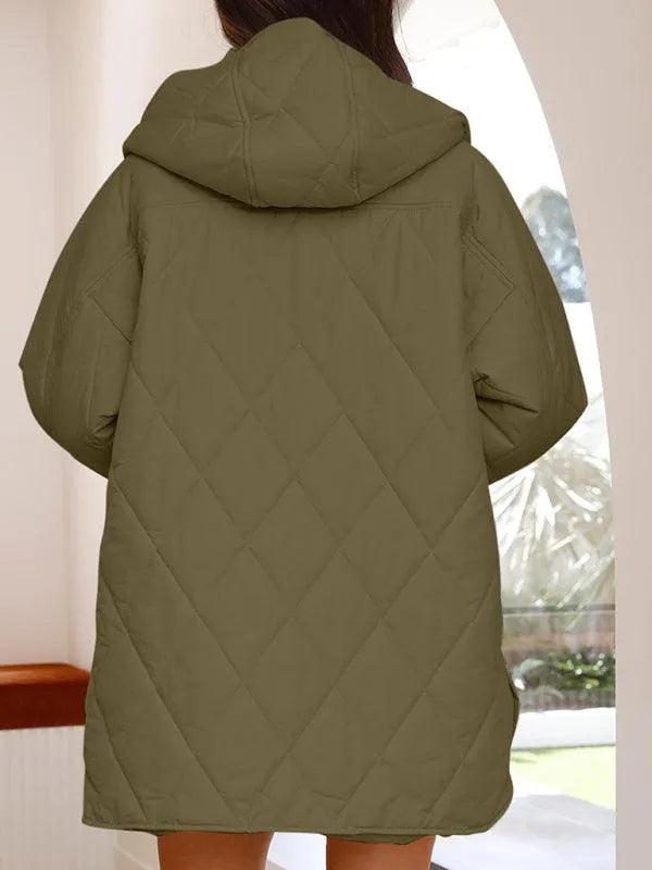 Hooded Quilted Coat Women - Quilted Coat - LeStyleParfait