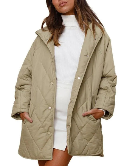 Hooded Quilted Coat Women - Quilted Coat - LeStyleParfait