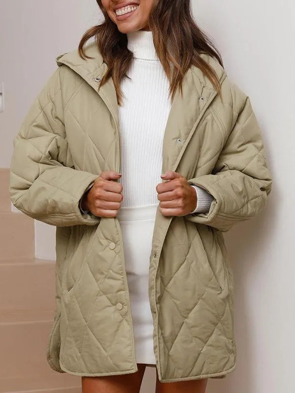 Hooded Quilted Coat Women - Quilted Coat - LeStyleParfait