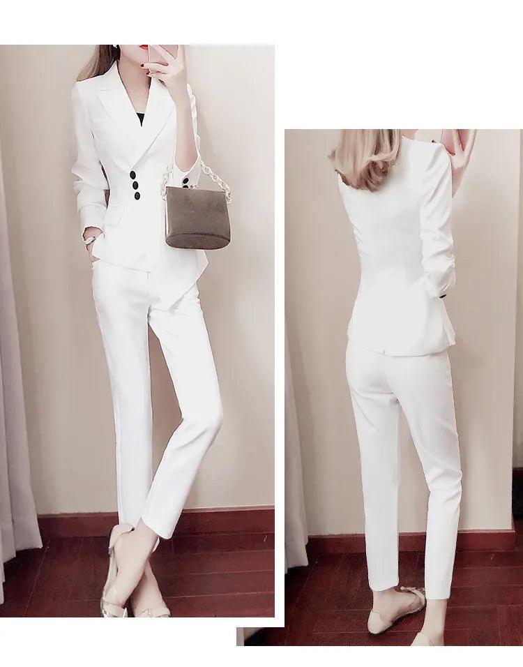 Irregular Women Pant Suit, Side Buttoned - Pantsuit - LeStyleParfait