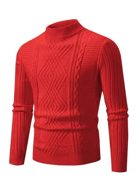 Jacquard Knitted Cashmere Men Pullover Sweater - Pullover Sweater - LeStyleParfait