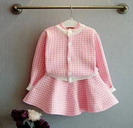 Kids Clothing Set Girls Checked Skirt Suit - Clothing Set - LeStyleParfait