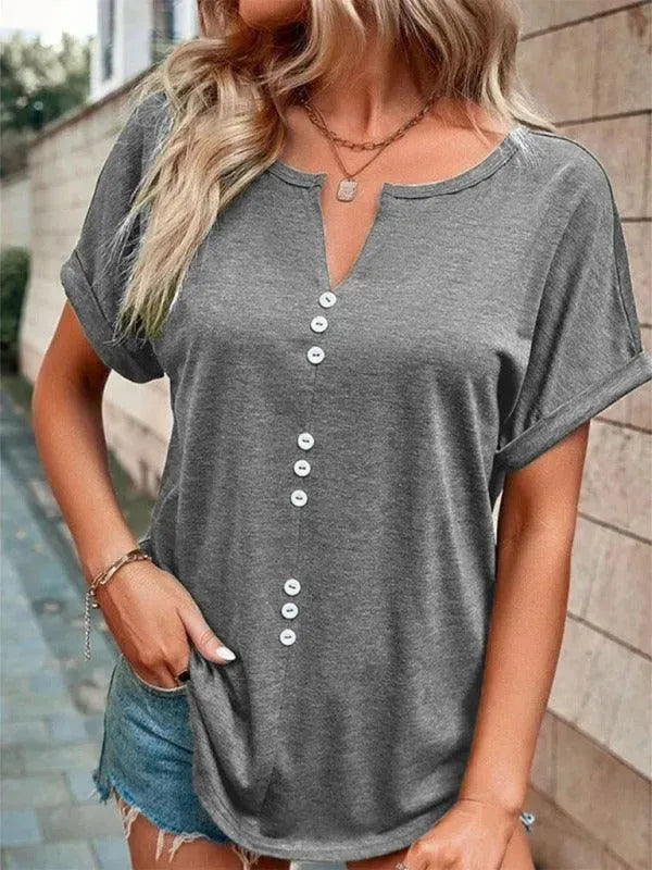 Knitted Casual V-Neck Top - Women Tops - LeStyleParfait