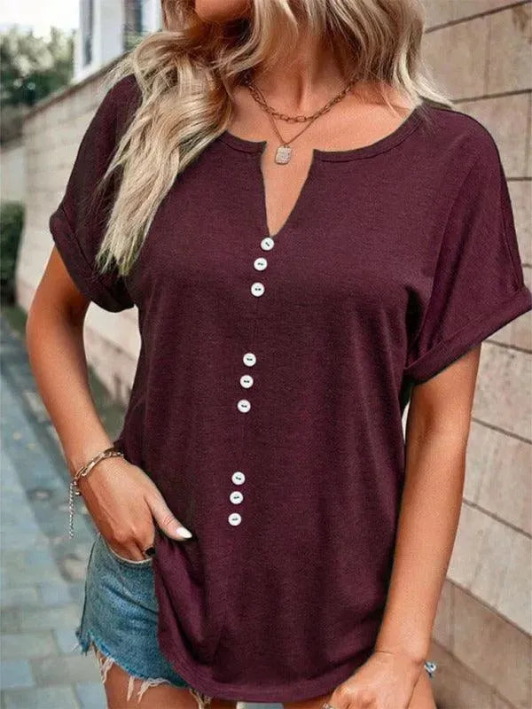 Knitted Casual V-Neck Top - Women Tops - LeStyleParfait