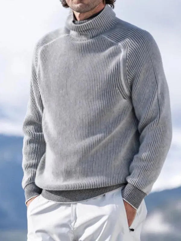 Knitted Men Turtleneck Sweater - Pullover Sweater - LeStyleParfait