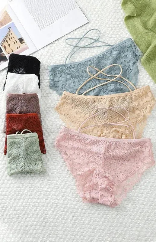 Lace Cross Strap Women Panties - Panties - LeStyleParfait