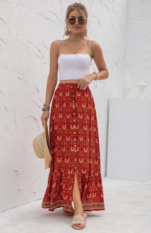 Ladies Casual Fashion Printed Skirt - - LeStyleParfait