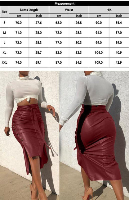 Ladies Casual Fashion Slit Mid Length Slim Skirt - - LeStyleParfait