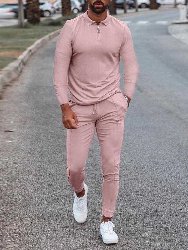 Lapel Long Sleeve Casual Men Tracksuit - Tracksuit - LeStyleParfait