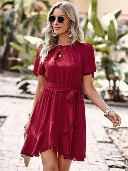 Layered Chiffon Mini Dress-LeStyleParfait