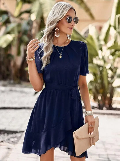 Layered Chiffon Mini Dress-LeStyleParfait