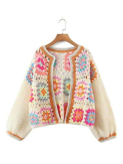 Loose Crochet Women Cardigan Sweater - Cardigan Sweater - LeStyleParfait