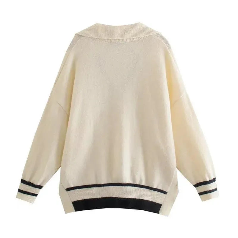 Loose Striped Pullover Sweaters For Women - Pullover Sweater - LeStyleParfait