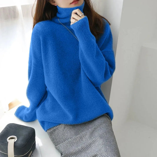 Loose Turtleneck Sweater - Pullover Sweater - LeStyleParfait