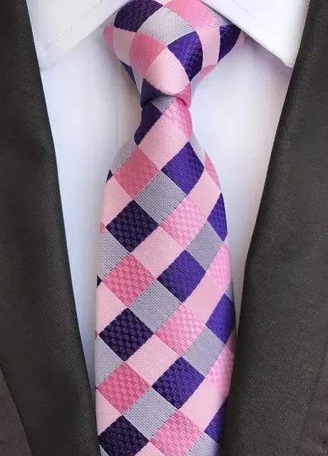 Luxury Silk Necktie, Striped, Plaid - Necktie - LeStyleParfait