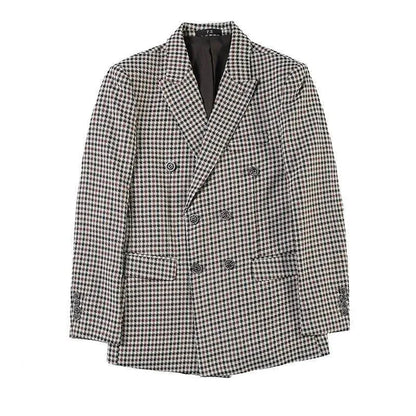 Men Blazer - Double-Breasted Houndstooth Blazer - Double-Breasted Blazer - LeStyleParfait