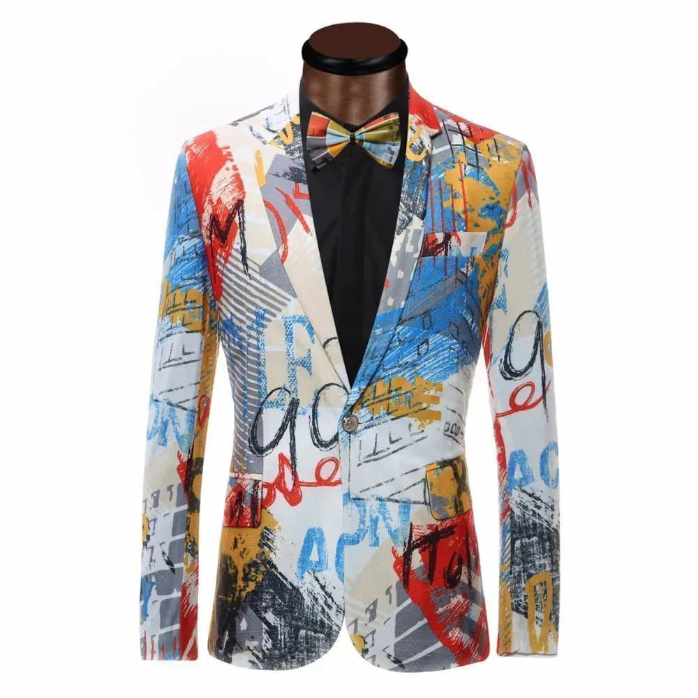 Men Blazer - Graffiti Party Blazer - Men's Blazer - LeStyleParfait