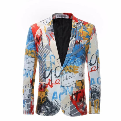 Men Blazer - Graffiti Party Blazer - Men's Blazer - LeStyleParfait