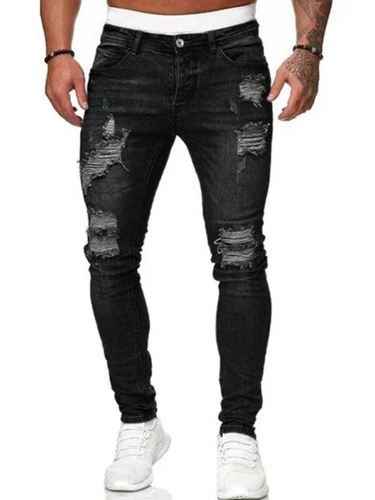 Men Distressed Skinny Jeans - Men's Jeans - LeStyleParfait