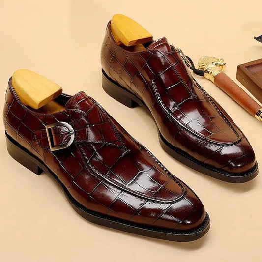 Men Dress Shoes - Teodoro Oxford Monk Strap Shoes - Dress Shoes - LeStyleParfait