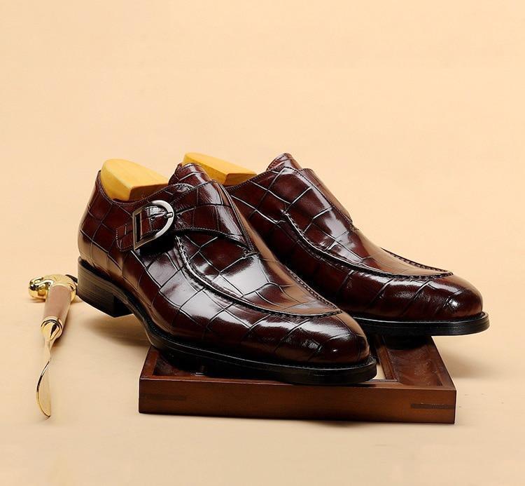 Men Dress Shoes - Teodoro Oxford Monk Strap Shoes - Dress Shoes - LeStyleParfait