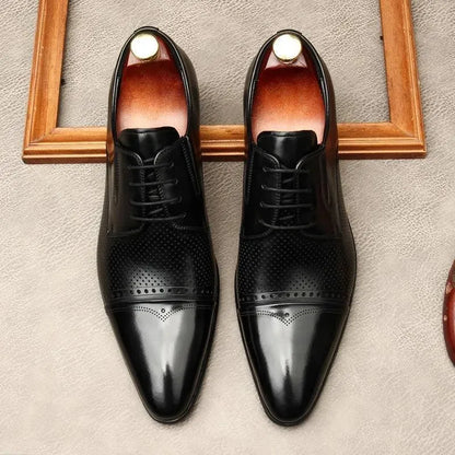 Men Dress Shoes - Ugo Leather Oxford Shoes - Dress Shoes - LeStyleParfait