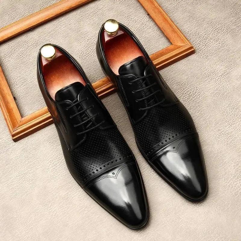 Men Dress Shoes - Ugo Leather Oxford Shoes - Dress Shoes - LeStyleParfait