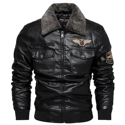 LeStyleParfait Men's Jackets Leather Jacket Zipper Turn Down Collar Long Sleeves Geometric-Leather Jacket