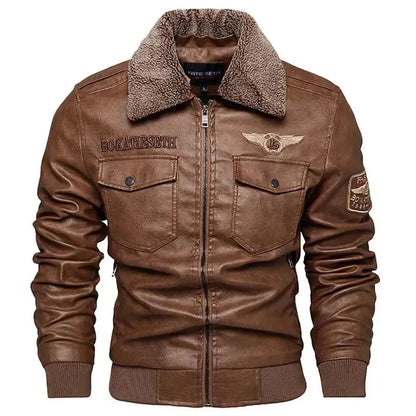 LeStyleParfait Men's Jackets Leather Jacket Zipper Turn Down Collar Long Sleeves Geometric-Leather Jacket