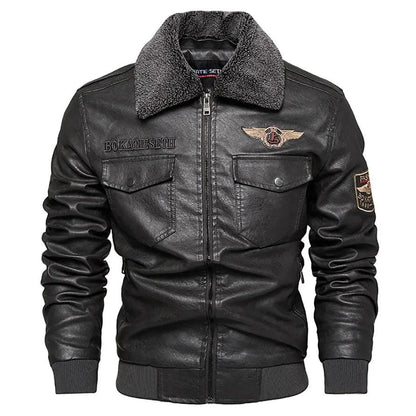 Men Fleece-Leather Trucker Jacket - Leather Jacket - LeStyleParfait