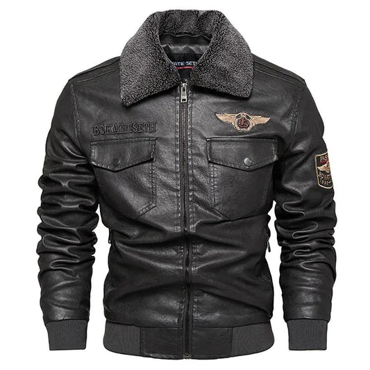 Men Fleece-Leather Trucker Jacket - Leather Jacket - LeStyleParfait