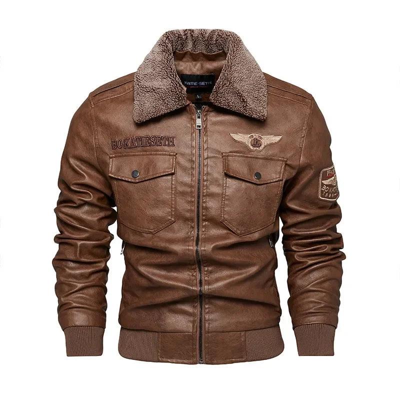 Men Fleece-Leather Trucker Jacket - Leather Jacket - LeStyleParfait