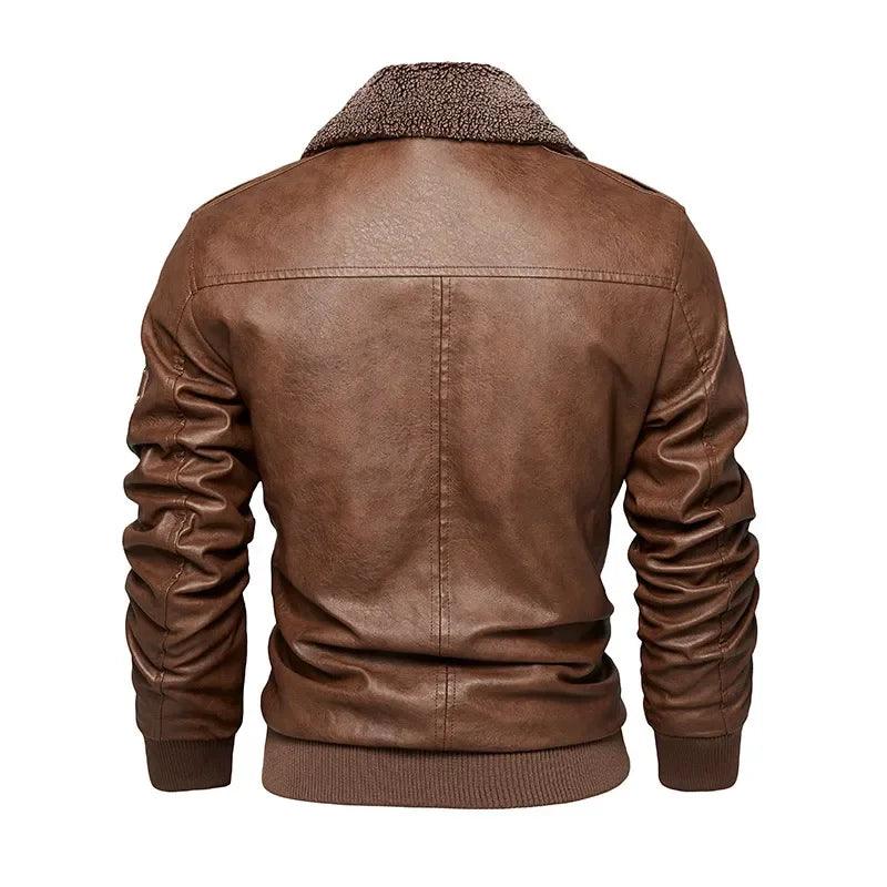 Men Fleece-Leather Trucker Jacket - Leather Jacket - LeStyleParfait