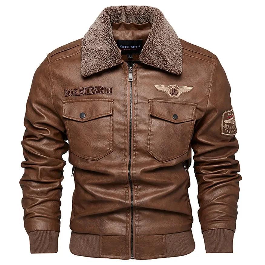 Men Fleece-Leather Trucker Jacket - Leather Jacket - LeStyleParfait