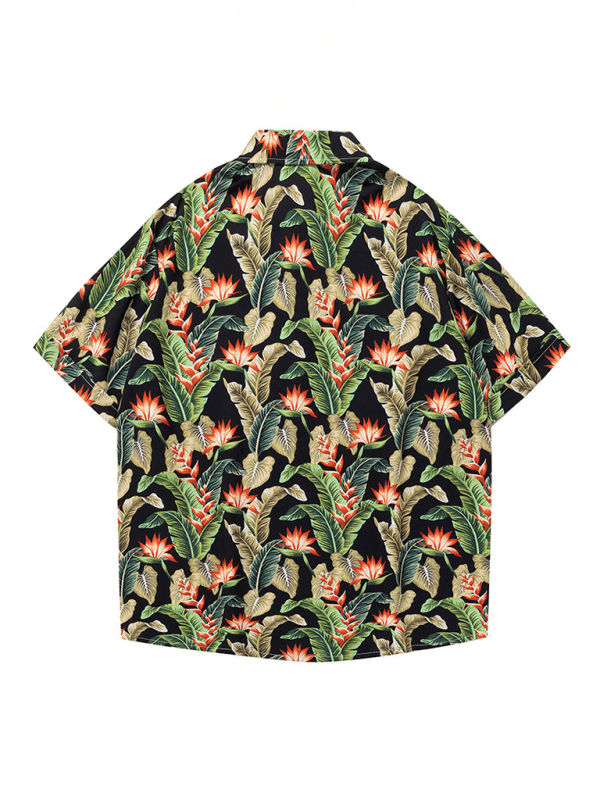 Men's Beach Shirt Hawaiian Vacation Print Short Sleeve Shirt - - LeStyleParfait