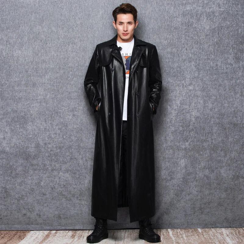 Men's Casual Leather Overcoat - Overcoat - LeStyleParfait