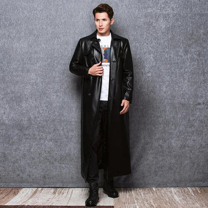 Men's Casual Leather Overcoat - Overcoat - LeStyleParfait