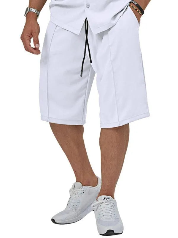 Men's Lapel Casual Shorts Set - Shorts Set - LeStyleParfait