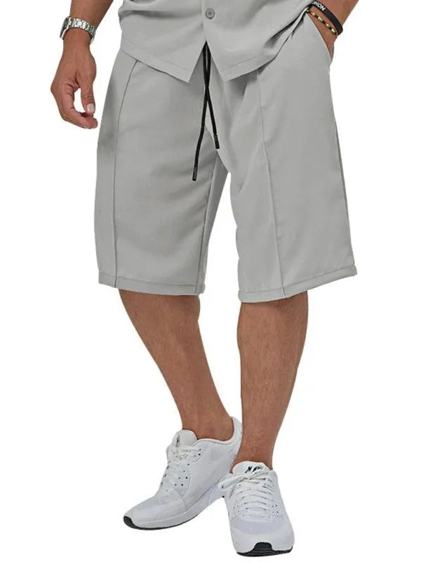 Men's Lapel Casual Shorts Set - Shorts Set - LeStyleParfait