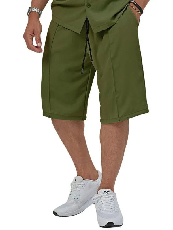 Men's Lapel Casual Shorts Set - Shorts Set - LeStyleParfait