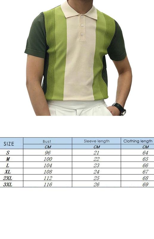 Men'S Lapel Short Sleeve Slim Polo Shirt T-Shirt - - LeStyleParfait