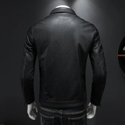 Men's Slim Fit Faux Leather Jackets - Leather Jacket - LeStyleParfait